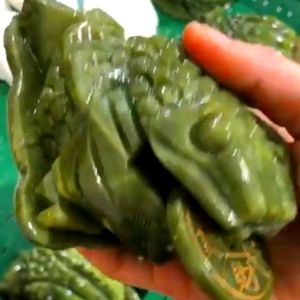 Natural Money Frog carving